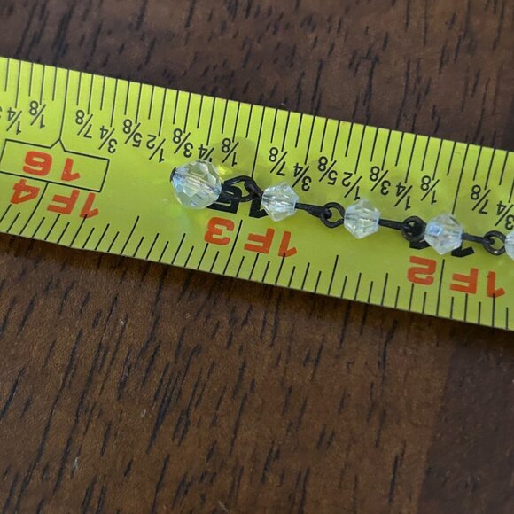 Vintage Clear Faceted Glass Bead Necklace With Shepherds Hook Clasp 1940-1950s - Picture 14 of 14